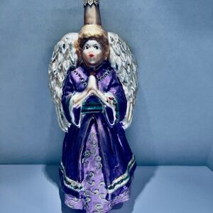ORNAMENT ANGEL EUROPEAN ART GLASS POTPOURRI DESIGNS POLAND 7”